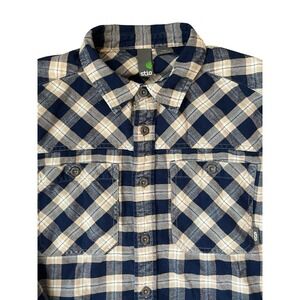 STIO hayden flannel shirt super soft‎ brushed cotton blue plaid, size small